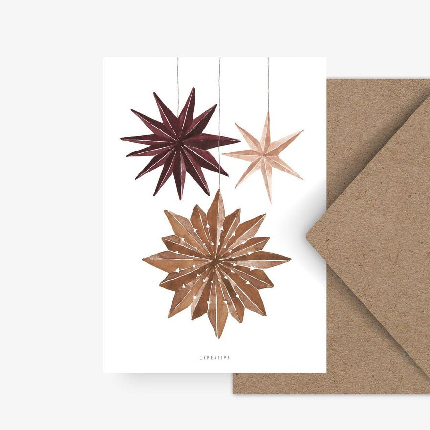 Kaart Papieren Sterren | Zonder Envelop