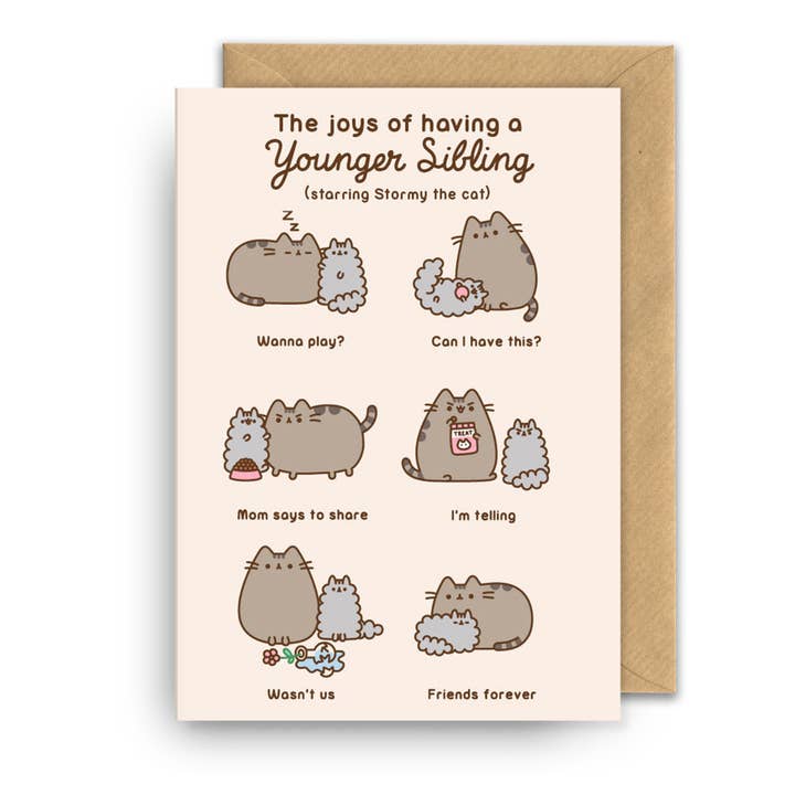 Kaart Younger Sibling | Pusheen