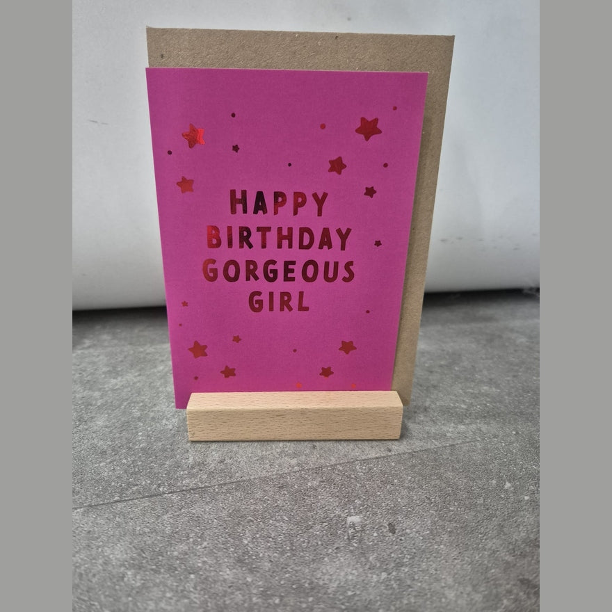 Kaart Happy Birthday Gorgeous Girl | Sterretjes