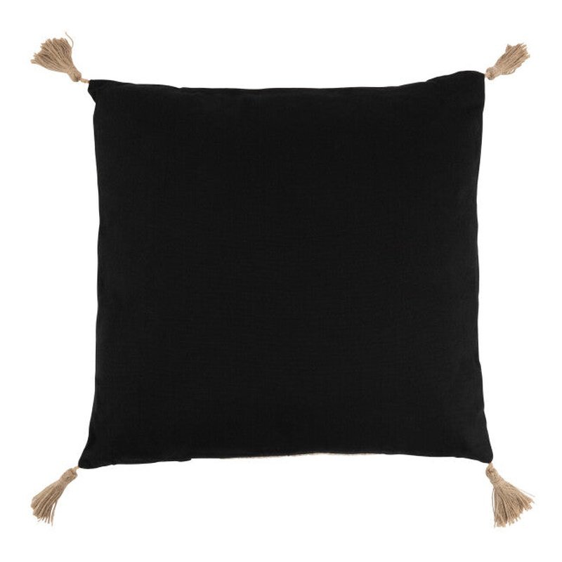 J-Line Kussen Geweven Vierkant Polyester Zwart