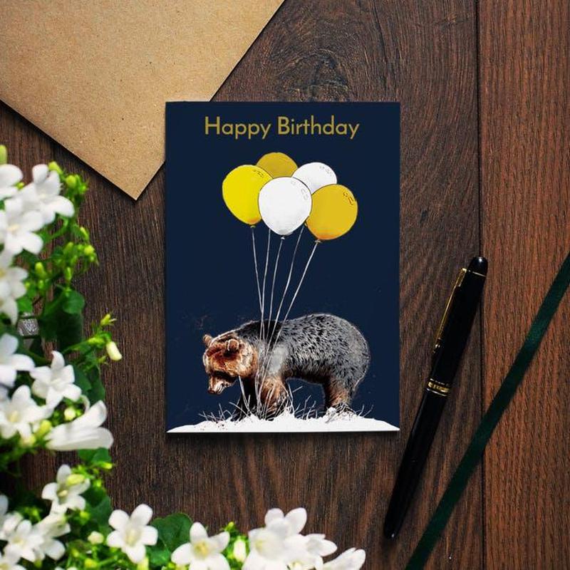 Kaart Happy Birthday Beer Met Ballonnen