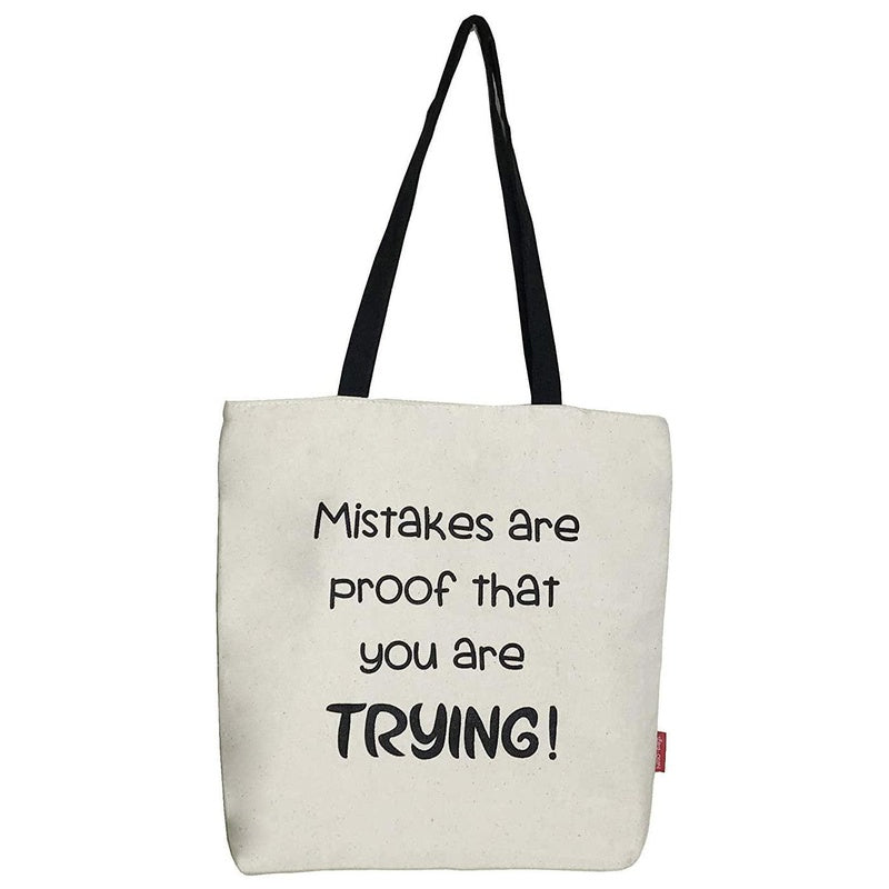 Stevige boodschappentas Naturel "Mistakes Are Proof That You Are Trying!"