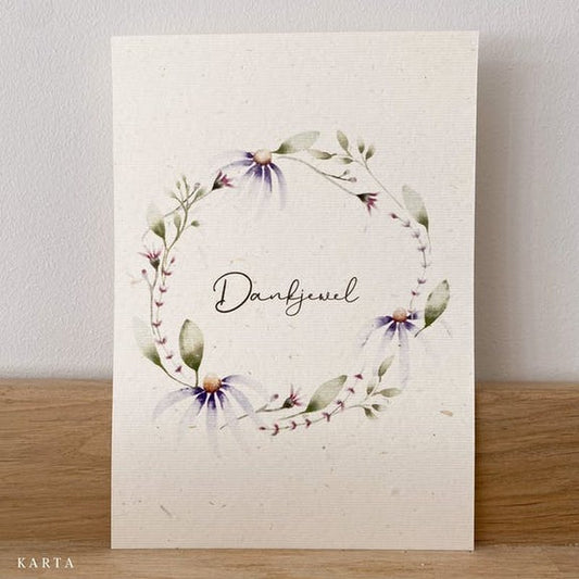 Kaart Dankjewel | Bloemen Krans Zonder Besjes
