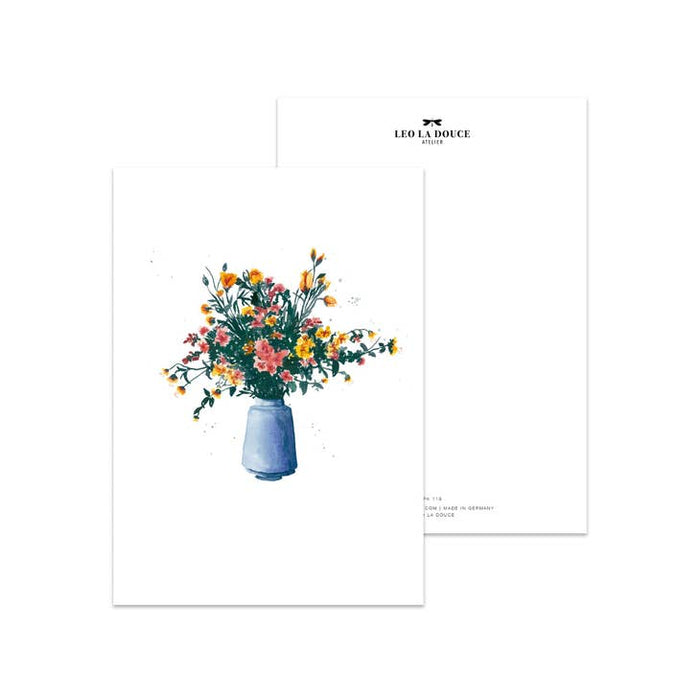 Vaso di fiori blu cartello | Una busta