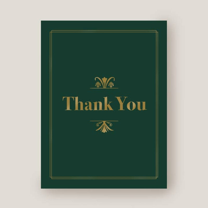 Kaart Thank You | Groen-Goud | Zonder Envelop