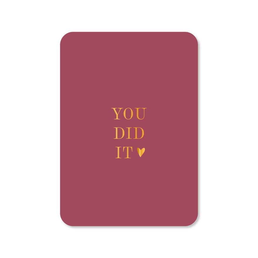 Kaart You Did It | Goudfolie