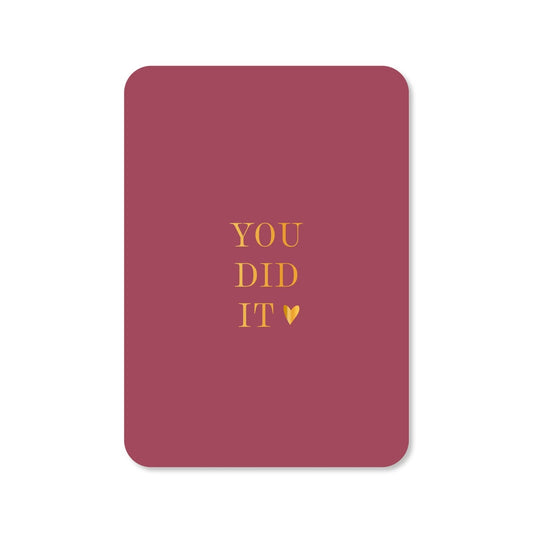 Kaart You Did It | Goudfolie