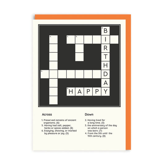 Kaart Happy Birthday Crossword