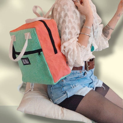 LaLu Ujala Candy Cane Backpack | Organic Cotton