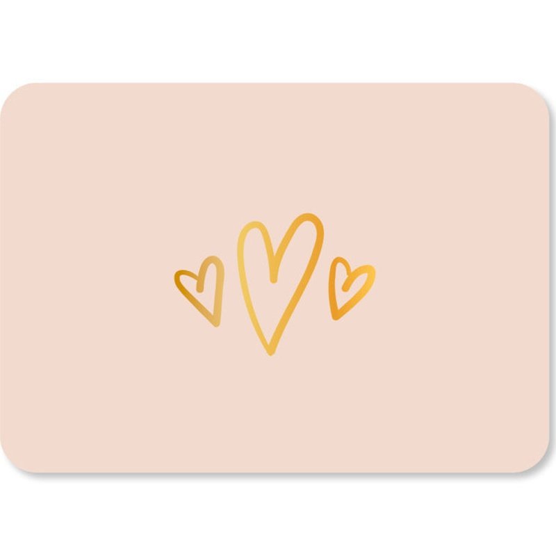 Kaart Hartjes Goudfolie