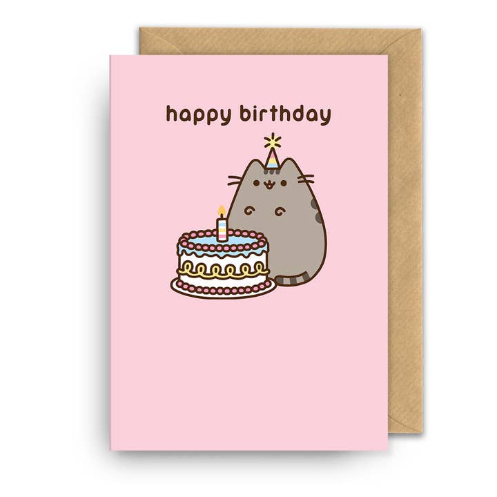 Kaart Pusheen Birthday Cake