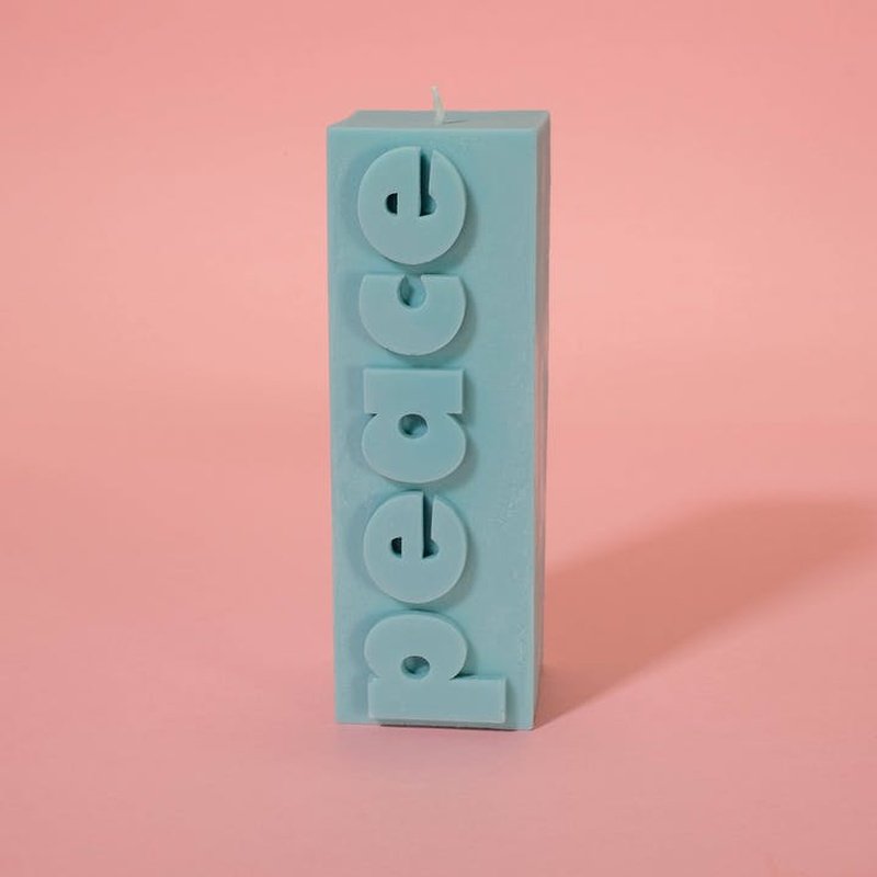 Slogan Block Pillar Candle | Diverse Varianten