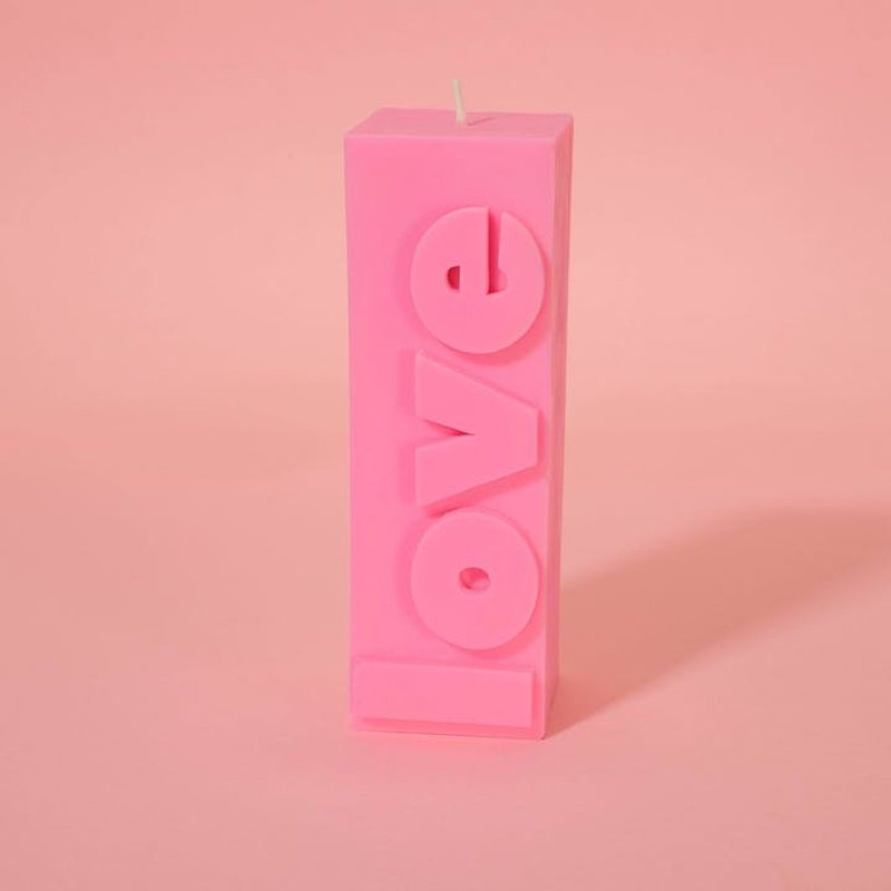 Slogan Block Pillar Candle | Diverse Varianten