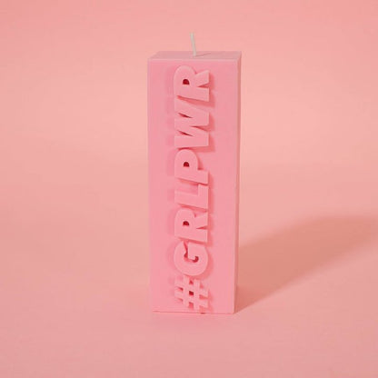Slogan Block Pillar Candle | Diverse Varianten