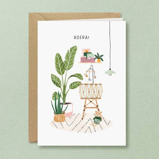 Kaart Hoera! | Baby Wieg