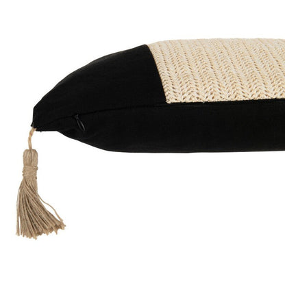 J-Line Kussen Geweven Vierkant Polyester Zwart