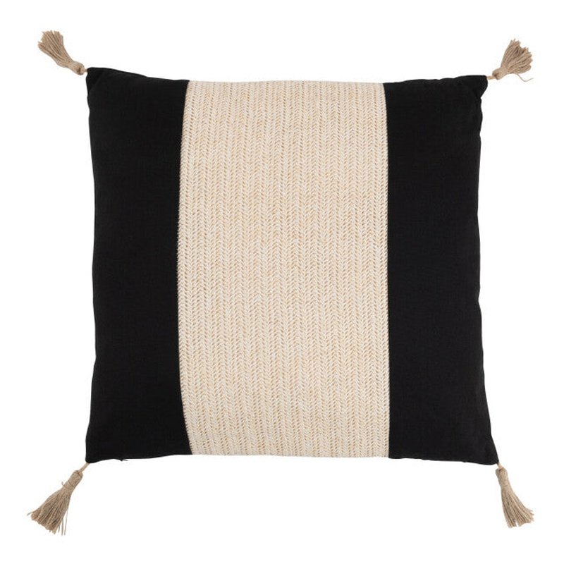 J-Line Kussen Geweven Vierkant Polyester Zwart