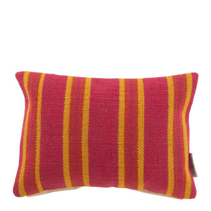 J-Line Anna Kussen Rechthoek Fijne Groeven | Jute Roze / Geel