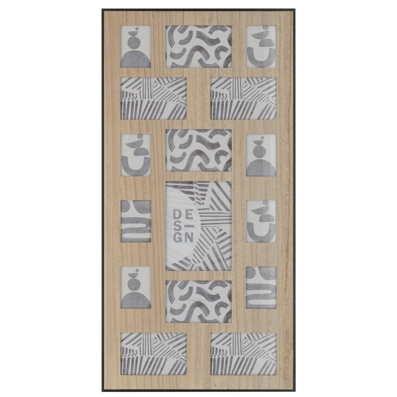 J-Line Fotokader Wanddeco/Deurhanger Naturel/Zwart Md