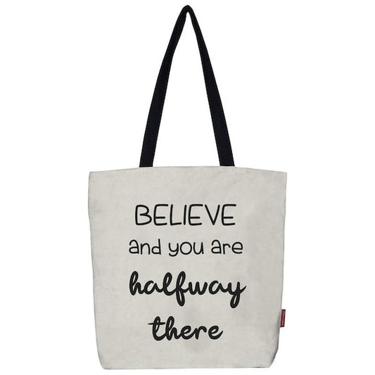 Stevige Boodschappentas Believe And You Are Halfway There | 2 Kleuren