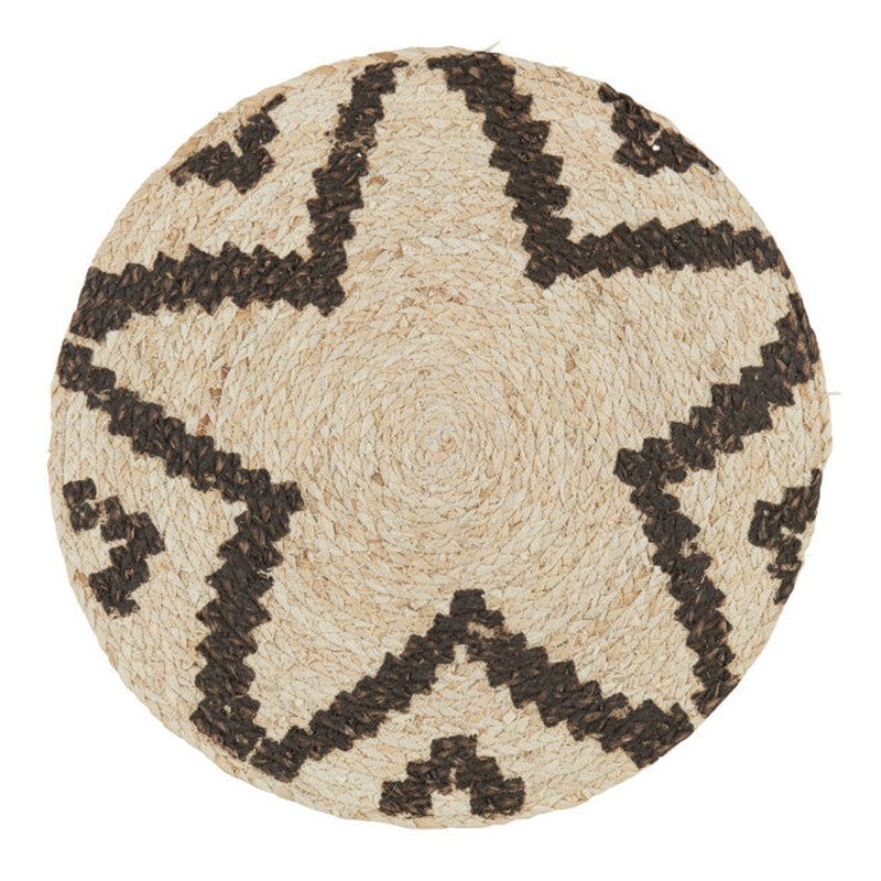 J-Line Placemat Rond Ster Maisschil Naturel/Bruin