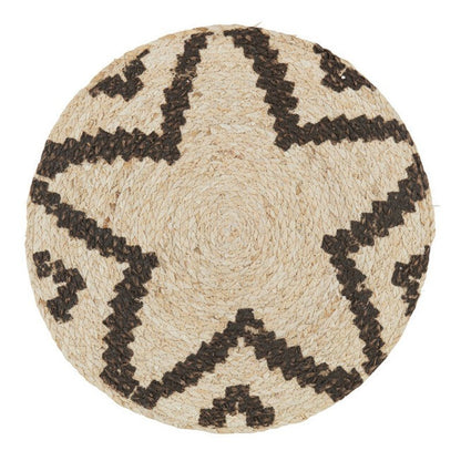 J-Line Placemat Rond Ster Maisschil Naturel/Bruin