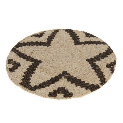 J-Line Placemat Rond Ster Maisschil Naturel/Bruin
