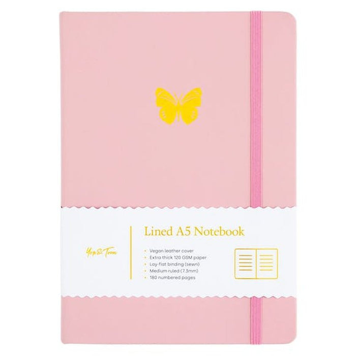 Gelinieerd Notitieboek A5 | Vlinder | Blush Pink Krossproducts | De online winkel voor hebbedingetjes