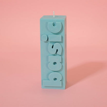 Slogan Block Pillar Candle | Diverse Varianten