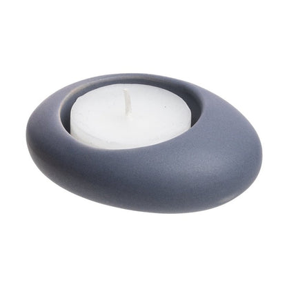 Tranquillo Kaarsenhouder Steen | Blauw/Antraciet