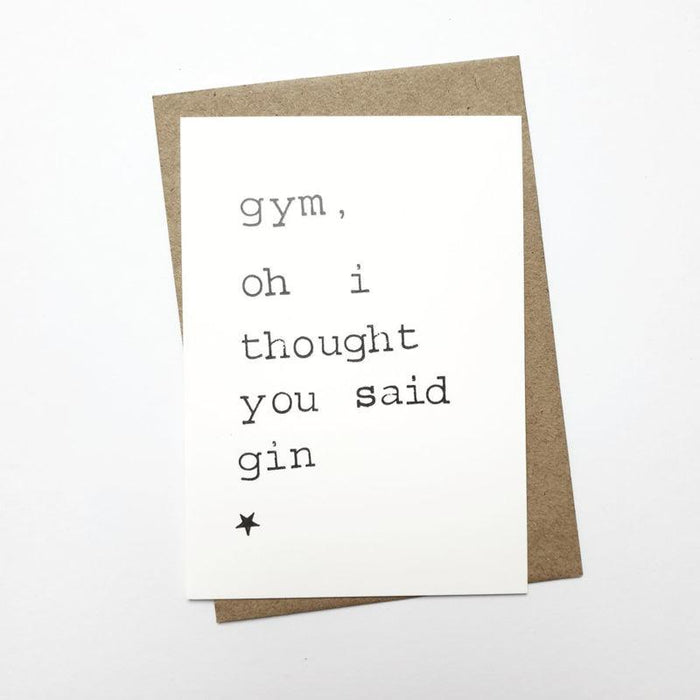 Kaart Gym, Oh I Thought You Said Gin Krossproducts | De online winkel voor hebbedingetjes