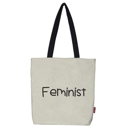 Stevige Boodschappentas Naturel Feminist